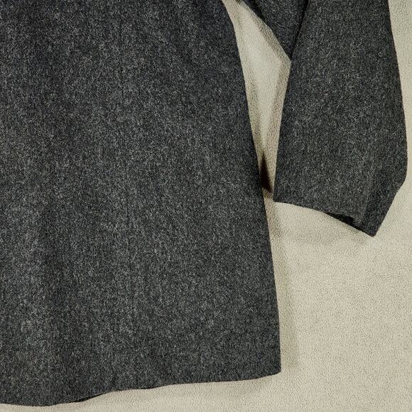 Vtg Eddie Bauer Blazer L Petite Women Wool Angora Menswear Style Oversized Gray - Picture 14 of 14